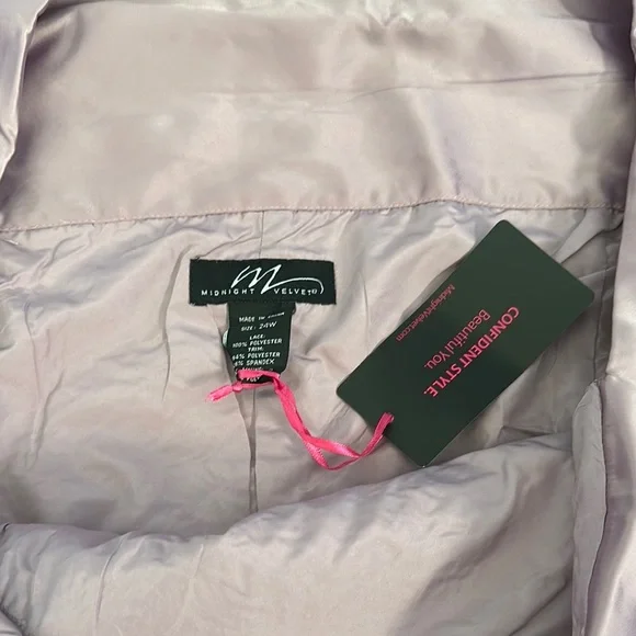 NWT Ruffle Detail Purple Lavender Lace Appliqué Off Shoulder Formal Dresss 24W - Picture 7 of 9